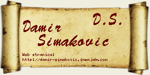 Damir Simaković vizit kartica